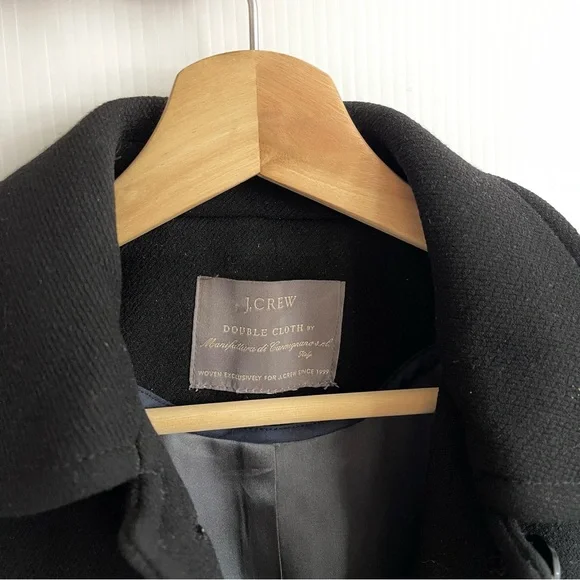 J. Crew Black Classic Lady Day Coat In Italian Double-cloth Wool With Th - Picture 13 of 16